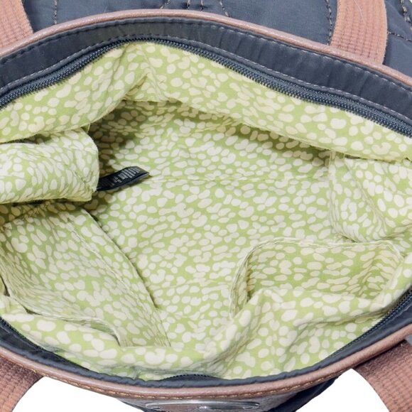 FOSSIL Women's Key-Per Quilted Black Tote Bag Leather Trim & Polka Dot Lining - Picture 9 of 14